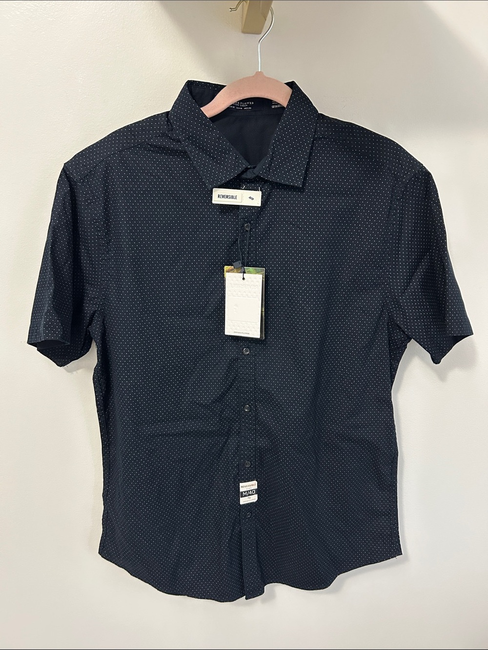 Denim & Flower Ricky Singh Reversible Polka Dot Short Sleeve Shirt